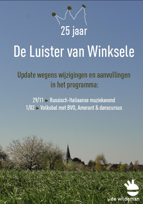 Affiche. Winksele. De Luister van Winksele. Russisch-Italiaanse muziek-avond met Zolotoj Plyos & I Müsetta. 2013-11-29